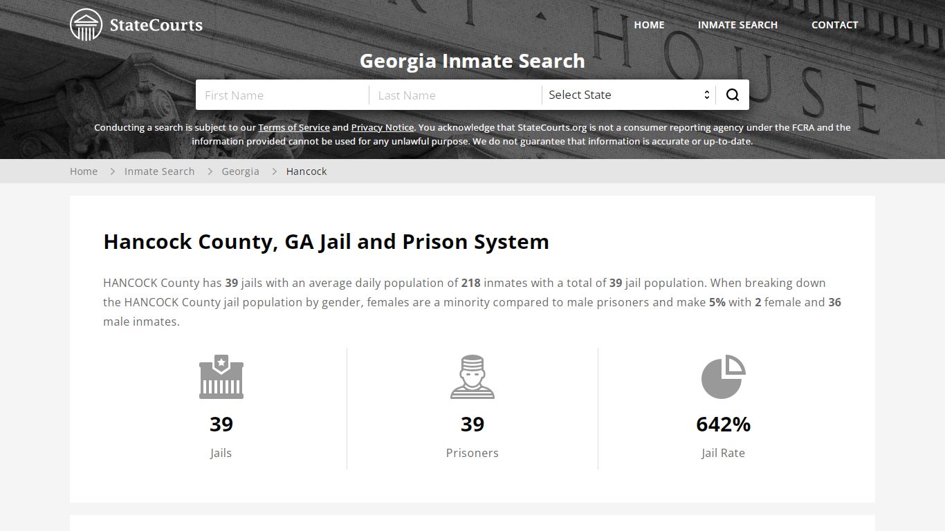 Hancock County, GA Inmate Search - StateCourts